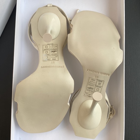 Jonathan SIMKHAI Icon Crystal Heeled Sandals in Ivory Size 37/US 6.5 - Picture 4 of 7